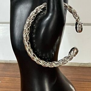 Elegant Silver Braided Bracelet